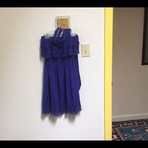 Cobalt Blue Strapless Mini Dress